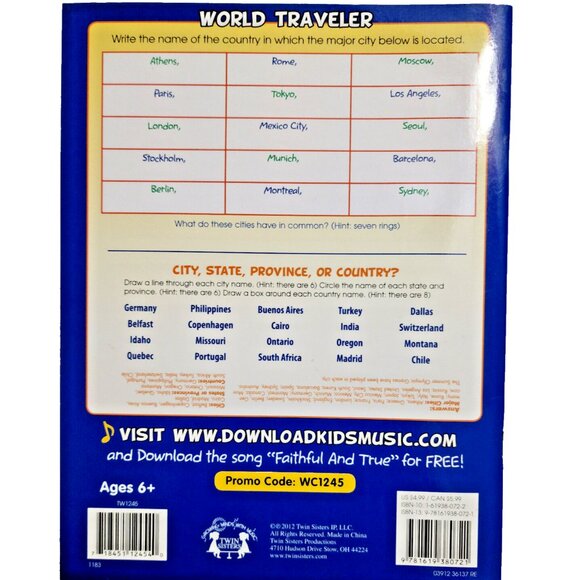 States Capitols & Travel Fun Wipe Clean Activity Book Activity 2 Book B… - Picture 7 of 7